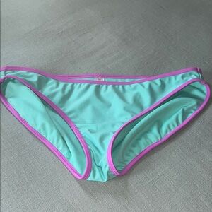 No Boundaries Aqua and Pink Bikini Bottom
